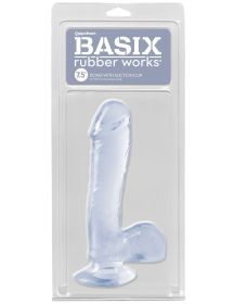 Basix Rubber Works  7.5 Inch Dong With Suction Cup (Option: Clear)