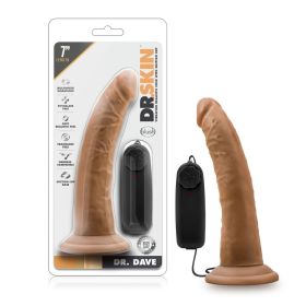 Dr. Skin  Dr. Dave  7 Inch Vibrating Cock With Suction Cup (Option: Mocha)