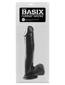 Basix Rubber Works 12 Inch Dong With Suction Cup (Option: Black)